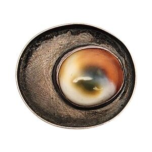 Native American Silver Operculum Shell Tie Tack #16718